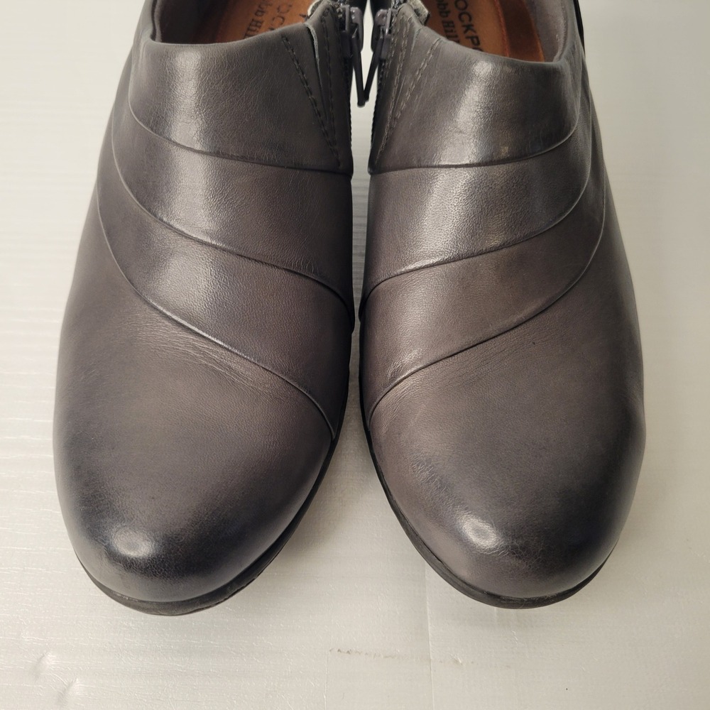 Rockport Cobb Hill Melissa Women 8.5 M Gray Leather Shooties Ankle Boots Heels